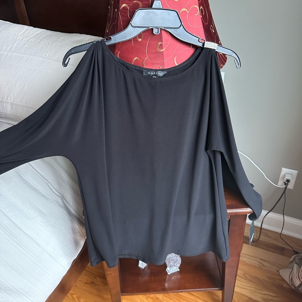 Marina Black Long Sleeved Top
